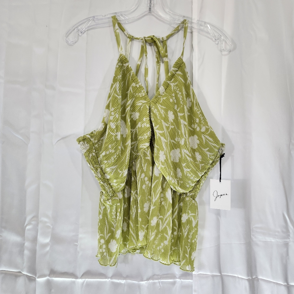 Japna Size XL Green Floral Women's Top